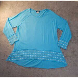 Tia Long Sleeve Sequined Blouse, Size 1X